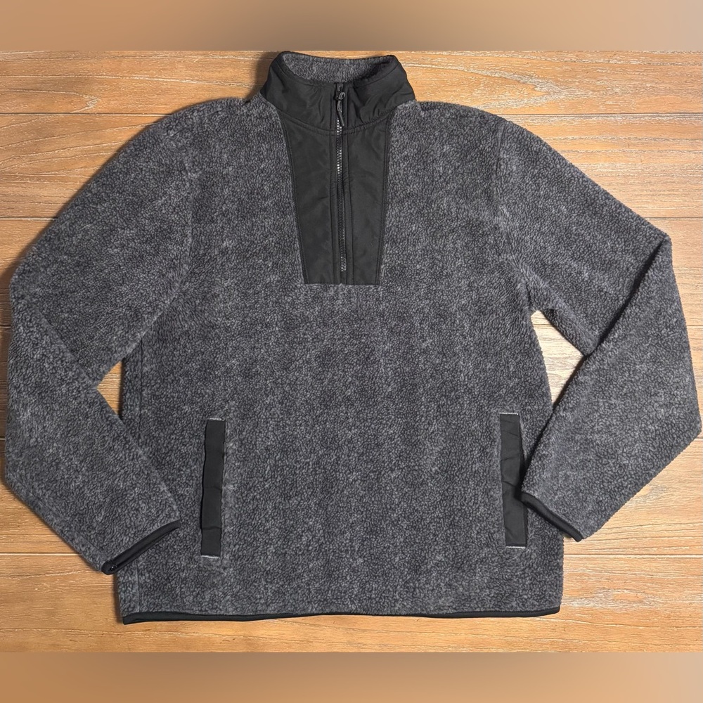 Old Navy Charcoal Fleece Quarter-Zip Pullover